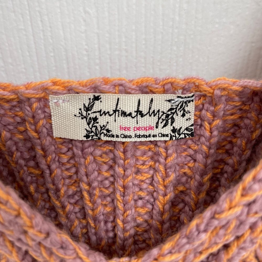 Free People Here All Day Brami Mauve Pink Combo Knit Crop Women’s Size S - Picture 4 of 6